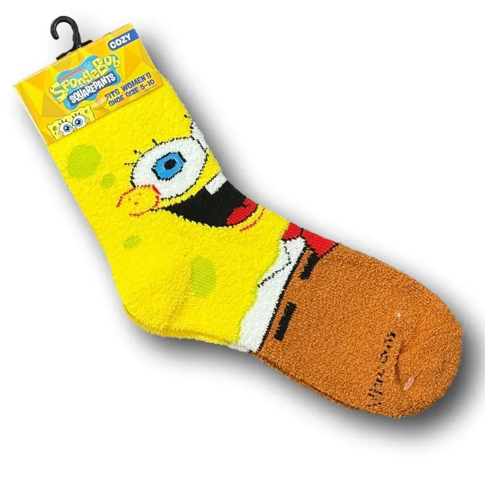 3/$20 Sponge Bob Square Pants Funny Novelty Cozy Socks - NWT
